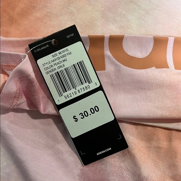 Adidas Girls Tie-Dye Hooded Long Sleeve Tee Size 10/12 NWT - Picture 2 of 3